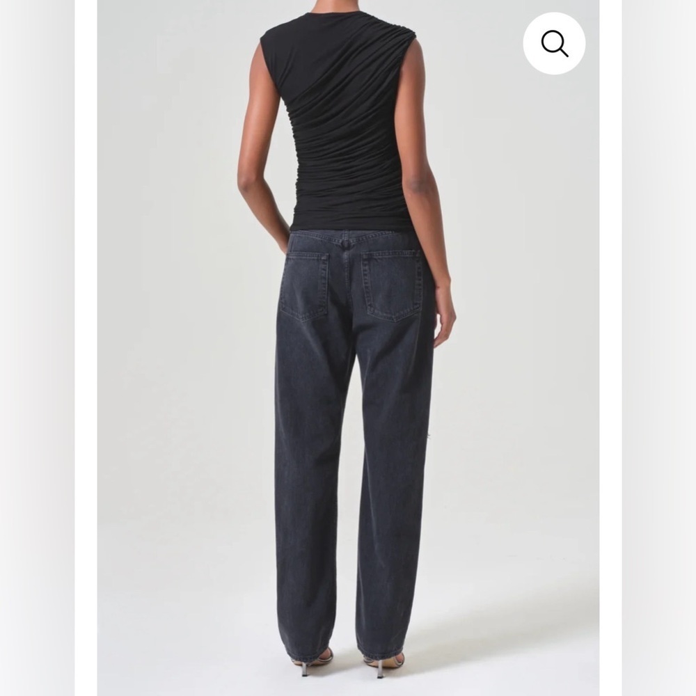 AGOLDE Kelly Jean in Fuse Black Distressed Straight Leg Size 31 NWT - Picture 3 of 13
